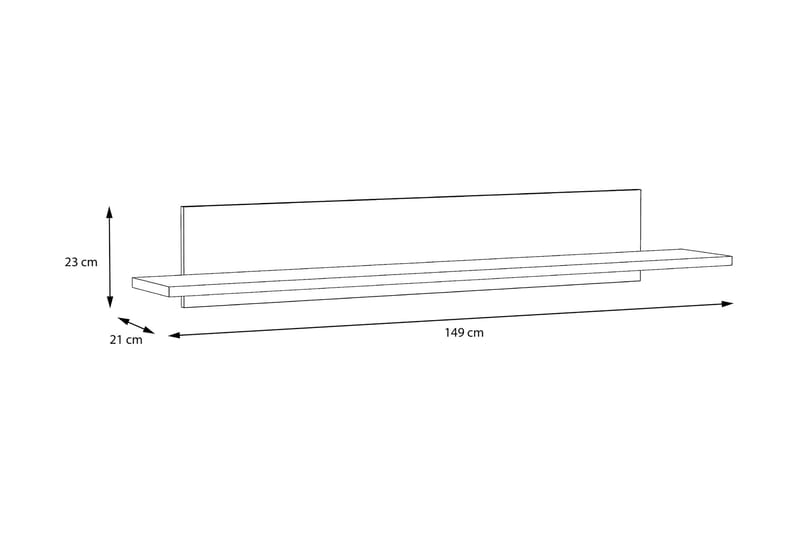 Vägghylla Elinpel 23x149 cm - Brun/Svart - Förvaring - Hylla - Vägghylla