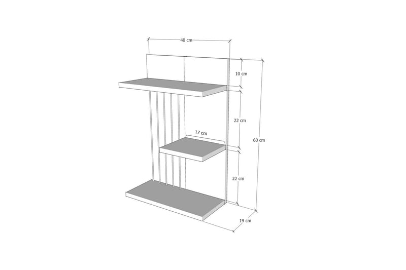 Vägghylla Jaennis 40x19 cm - Antracit - Vägghylla - Väggförvaring