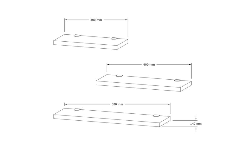 Vägghylla Jakor 2x30 cm 3-pack - Antracit - Förvaring - Hylla - Vägghylla