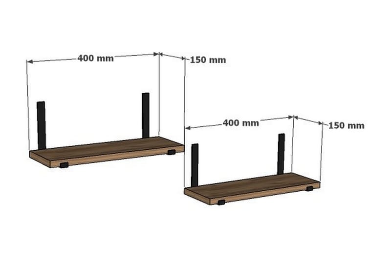 Vägghylla Lamana 40x15 cm 2 Hyllor - Förvaring - Hylla - Vägghylla