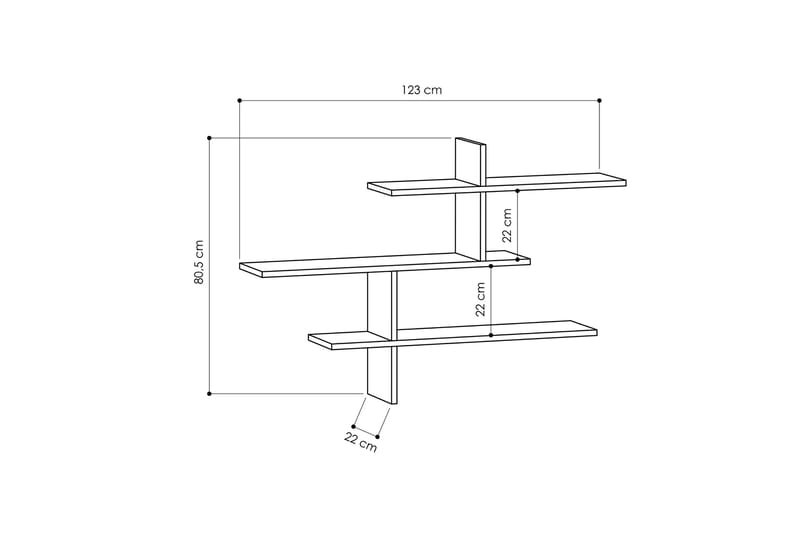 Vägghylla Lumsden 123 cm - Antracit - Förvaring - Hylla - Vägghylla