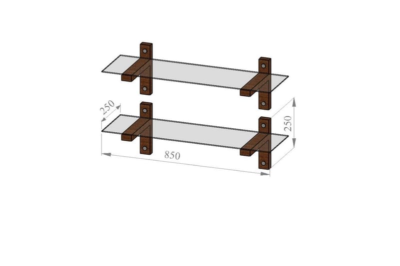 Vägghylla Montagne 85 cm - Valnöt - Förvaring - Hylla - Vägghylla