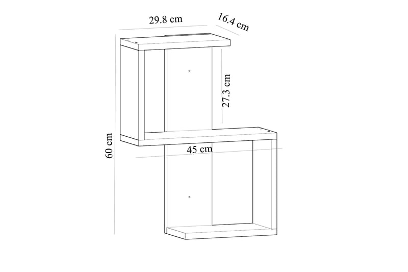 Vägghylla Octasia 30x16 cm - Vit - Förvaring - Hylla - Vägghylla