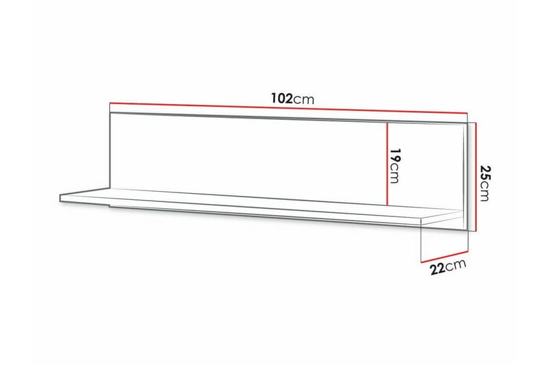 Vägghylla Rathmore 102x22 cm - Vit - Förvaring - Hylla - Vägghylla