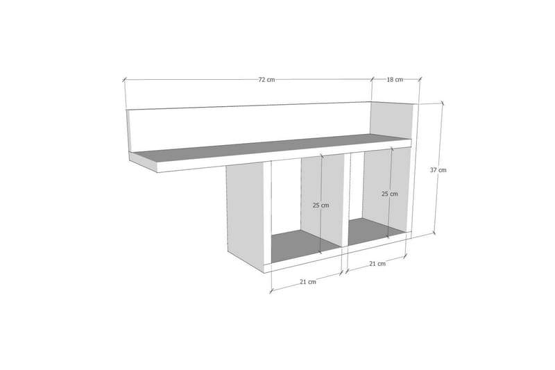 Vägghylla Rooman 62x18 cm - Antracit - Förvaring - Hylla - Vägghylla