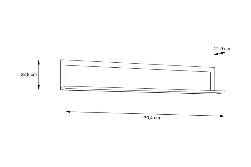 Vägghylla Satniysa 22x170 cm - Brun - Förvaring - Hylla - Vägghylla