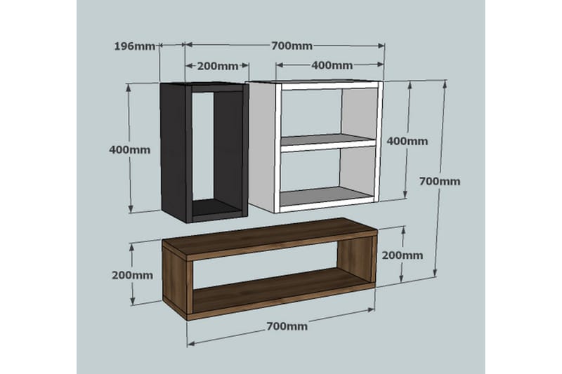 Vägghylla Urgby 70x20 cm - Vit - Förvaring - Hylla - Vägghylla