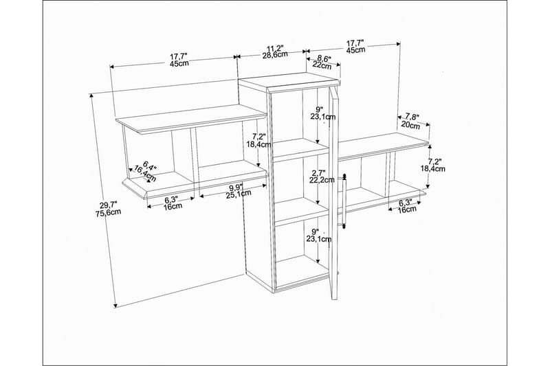 Vägghylla Violaceae 118,6x51,8 cm - Brun - Förvaring - Hylla - Vägghylla