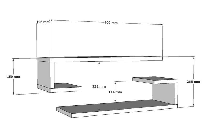 Vägghylla Zakkum 60x15 cm - Brun - Förvaring - Hylla - Vägghylla