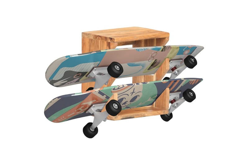 Väggmonterad skateboardhållare 25x20x30 cm massivt akaciaträ - Natur - Förvaring - Hylla - Vägghylla