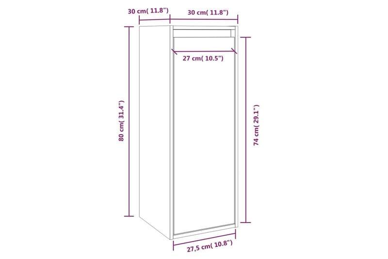 Väggskåp 2 st honungsbrun 30x30x80 cm massiv furu - Honung - Förvaring - Hylla - Vägghylla