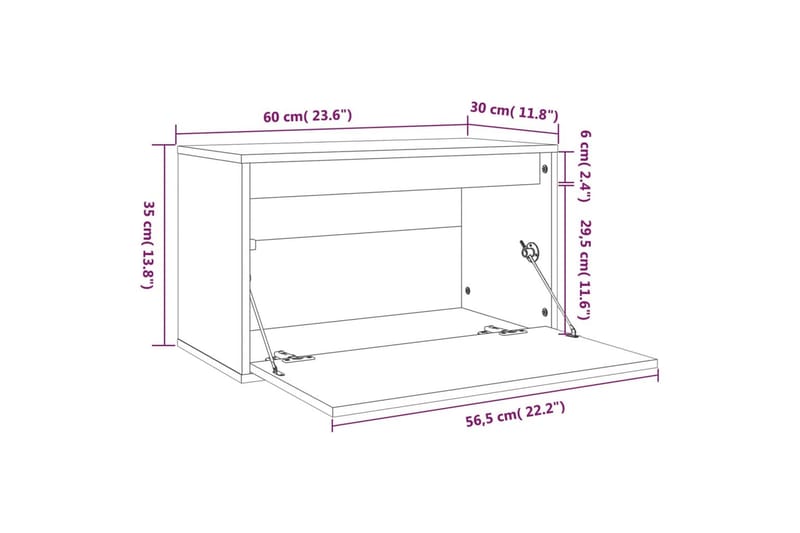 Väggskåp 60x30x35 cm massiv furu honungbrun - Honung - Förvaring - Hylla - Vägghylla