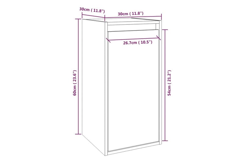 Väggskåp honungsbrun 30x30x60 cm massiv furu - Honung - Förvaring - Hylla - Vägghylla