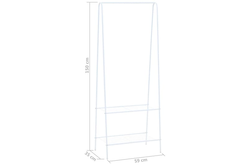 Klädställning 59x35x150 cm vit - Vit - Förvaring - Klädförvaring - Klädhängare - Klädställning