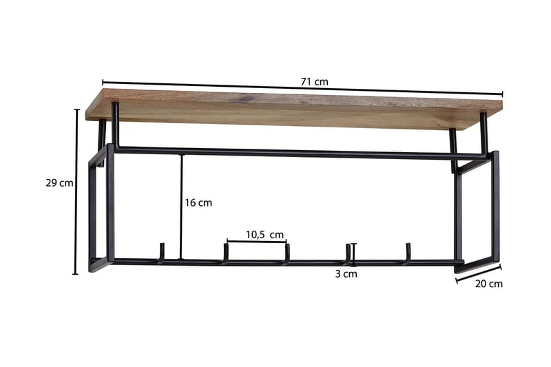 Klädkrok Mexus 71 cm - Brun - Förvaring - Kl�ädförvaring - Klädhängare - Krokar