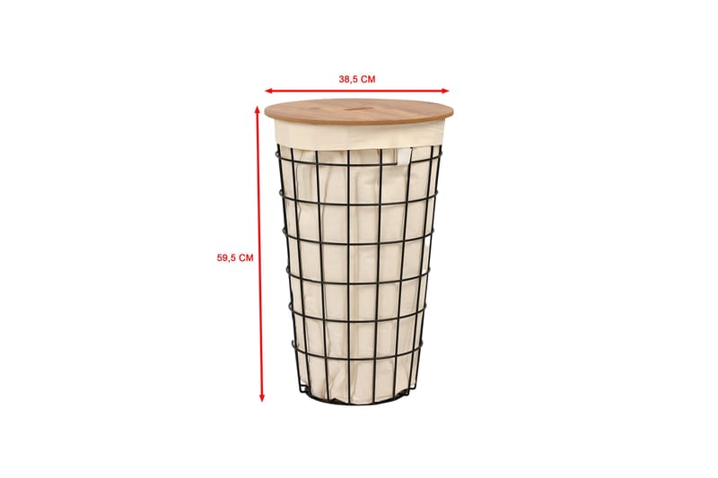 Tvättkorg Hami 34 cm - Ek/Svart - Förvaring - Klädförvaring - Tvättkorg