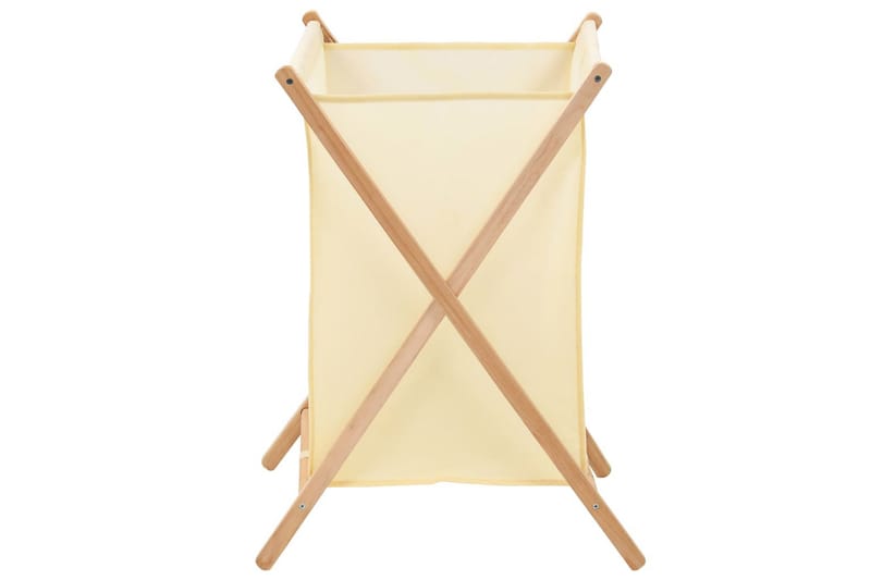 Tvättkorg cedarträ och tyg 42x41x64 cm beige - Beige - Förvaring - Klädförvaring - Tvättkorg