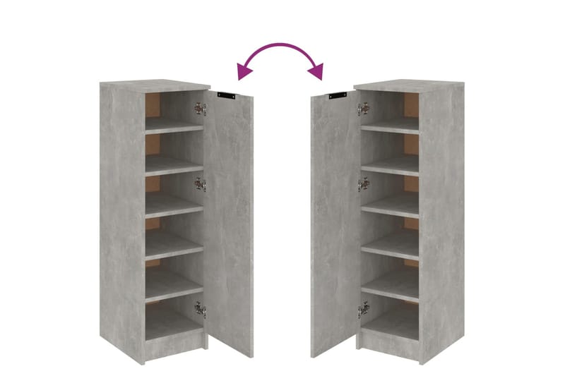 beBasic Skoskåp betonggrå 30x35x100 cm konstruerat trä - Grey - Förvaring - Skoförvaring - Skoskåp