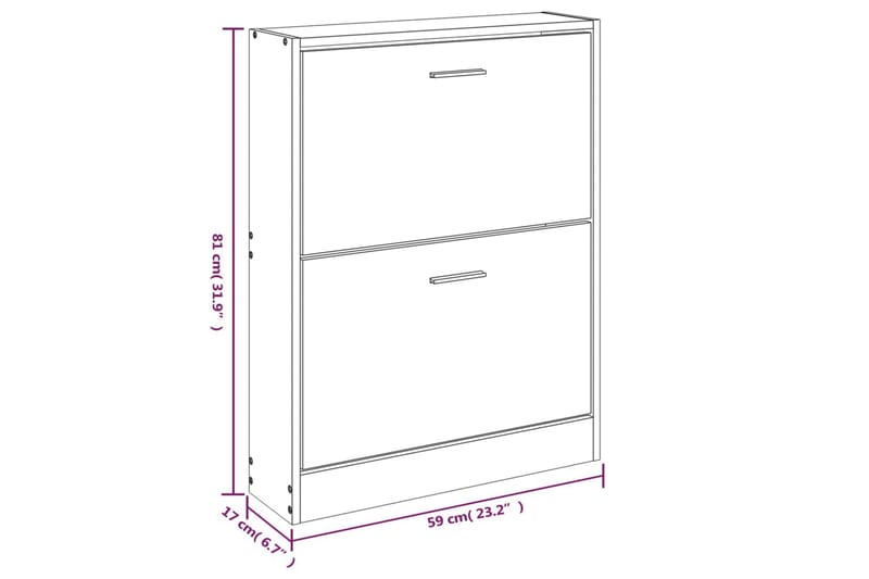 beBasic Skoskåp betonggrå 59x17x81 cm konstruerat trä - Grey - Förvaring - Skoförvaring - Skoskåp