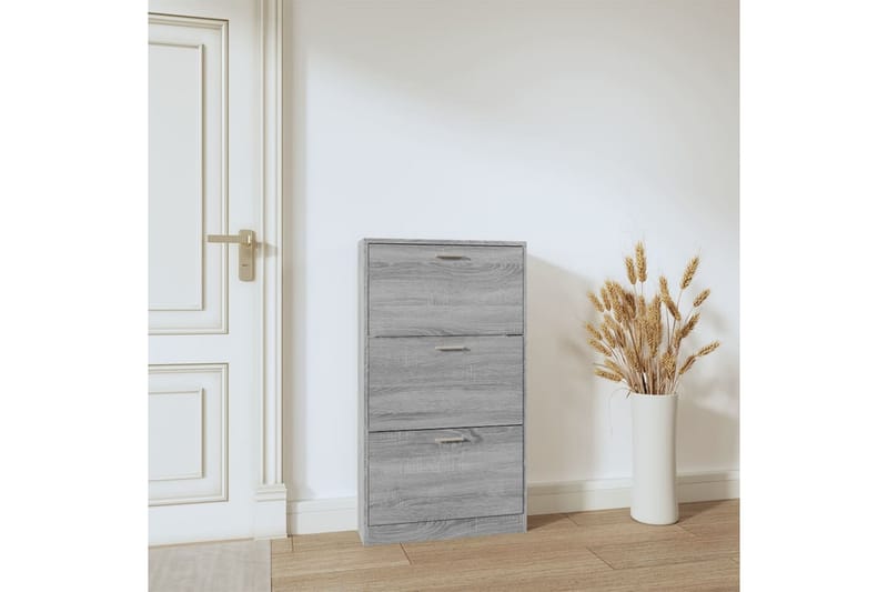 beBasic Skoskåp grå sonoma 59x17x108 cm konstruerat trä - Grey - Förvaring - Skoförvaring - Skoskåp