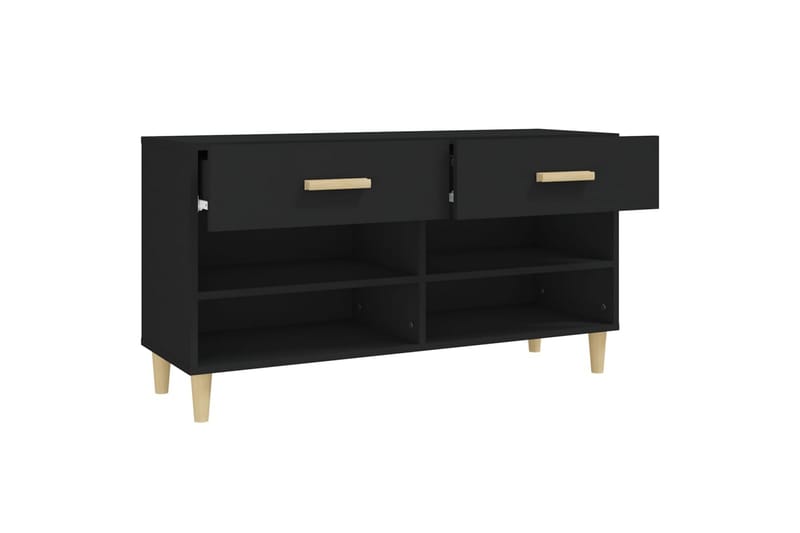 beBasic Skoskåp svart 102x35x55 cm konstruerat trä - Black - Hallförvaring - Skoskåp - Förvaringsskåp