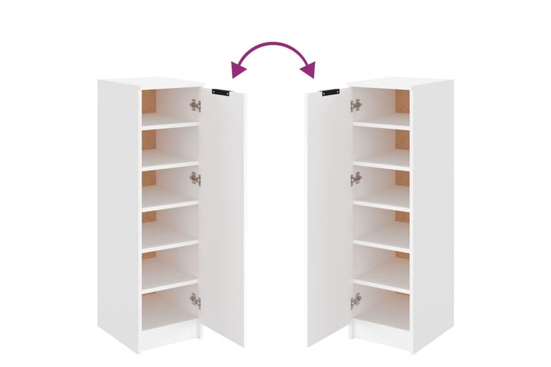 beBasic Skoskåp vit 30x35x100 cm konstruerat trä - White - Hallförvaring - Skoskåp - Förvaringsskåp