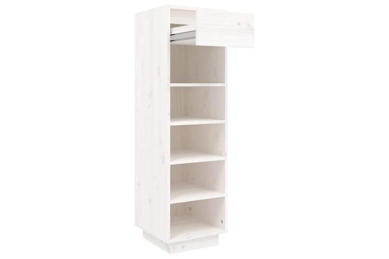 beBasic Skoskåp vit 34x30x105 cm massiv furu - White - Hallförvaring - Skoskåp - Förvaringsskåp