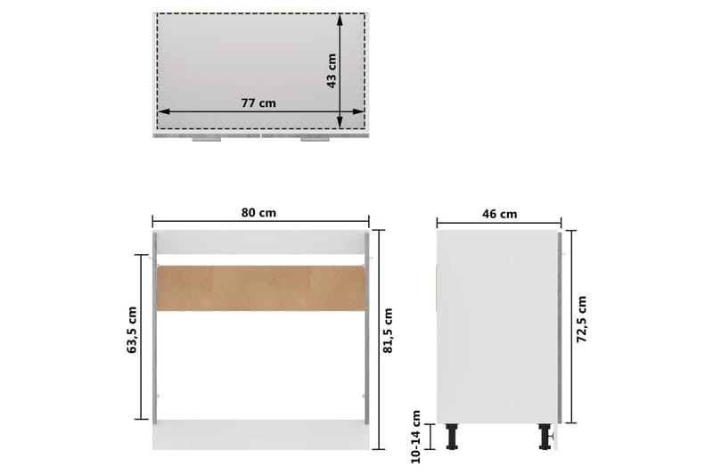 beBasic Underskåp för diskho grå sonoma 80x46x81,5 cm konstruerat trä - Grey - Förvaring - Skåp - Förvaringsskåp