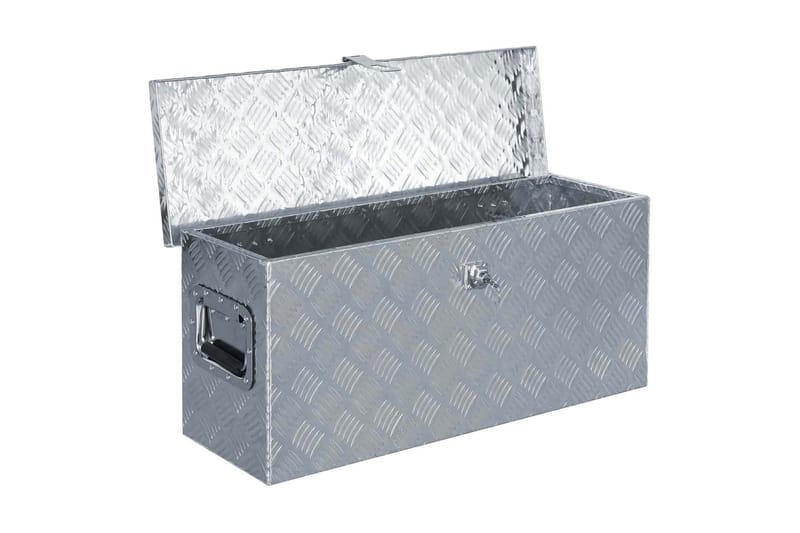 Förvaringslåda aluminium 76,5x26,5x33 cm silver - Silver - Förvaring - Skåp - Förvaringsskåp - Säkerhetsskåp - Deponeringsskåp