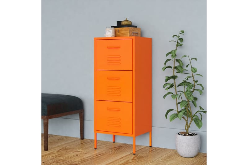 Förvaringsskåp orange 80x35x101,5 cm stål - Orange - Förvaring - Skåp - Förvaringsskåp