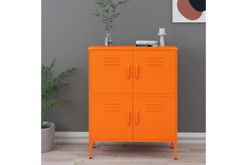 Förvaringsskåp orange 80x35x101,5 cm stål - Orange - Förvaring - Skåp - Förvaringsskåp