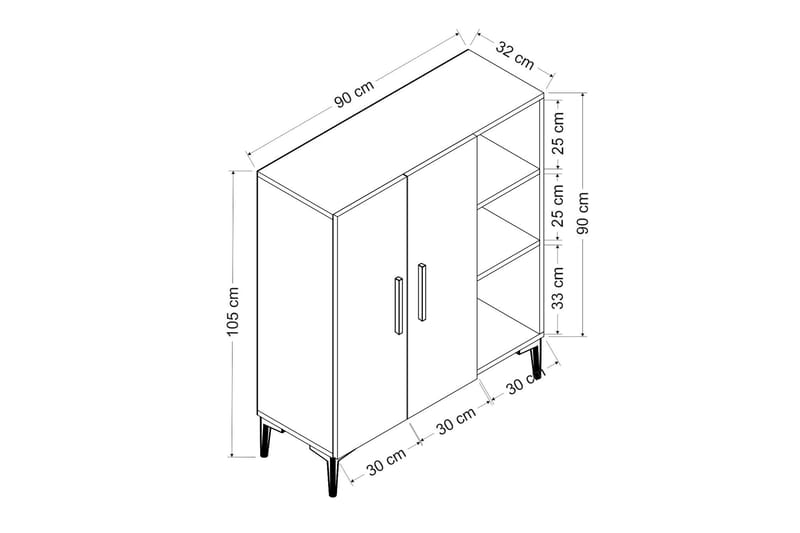 Förvaringsskåp Urgby 90x105 cm - Vit - Förvaring - Skåp - Förvaringsskåp