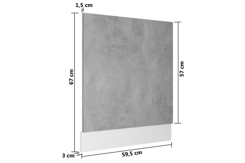 Front för diskmaskin betonggrå 59,5x3x67 cm spånskiva - Grå - Förvaring - Skåp - Förvaringsskåp