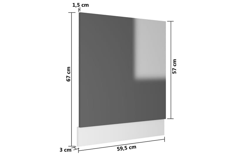 Front för diskmaskin grå högglans 59,5x3x67 cm spånskiva - Grå - Förvaring - Skåp - Förvaringsskåp