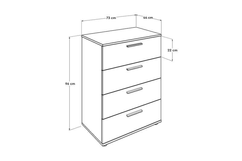 Highboard 73x96 cm - Vit - Förvaring - Skåp - Förvaringsskåp