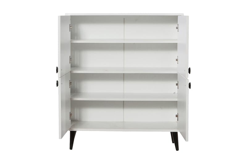 Highboard 95x111 cm - Vit/Svart - Förvaring - Skåp - Förvaringsskåp