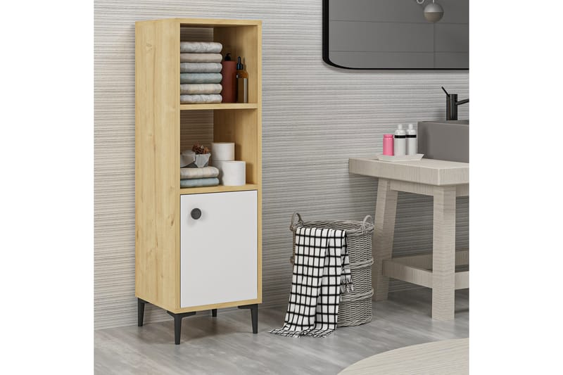 Highboard Alonea 39x35 cm - Blå/Natur/Vit - Förvaring - Skåp - Förvaringsskåp