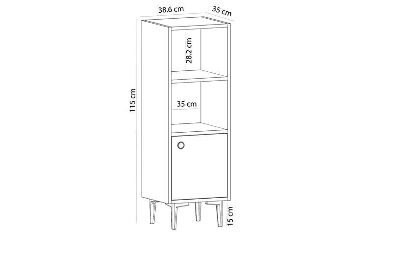 Highboard Alonea 39x35 cm - Vit - Förvaring - Skåp - Förvaringsskåp