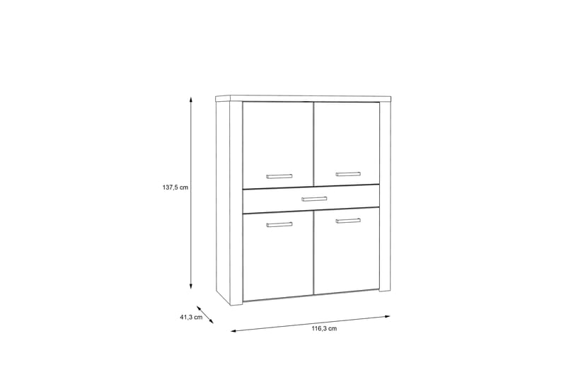 Highboard Bankso 42x117 cm - Brun - Förvaring - Skåp - Förvaringsskåp