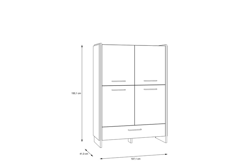 Highboard Chepelare 42x108 cm - Brun/Svart - Förvaring - Skåp - Förvaringsskåp