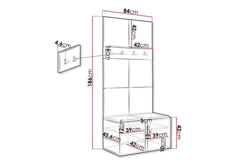 Highboard Dunvegan - Grafitgrå - Förvaring - Skåp - Förvaringsskåp