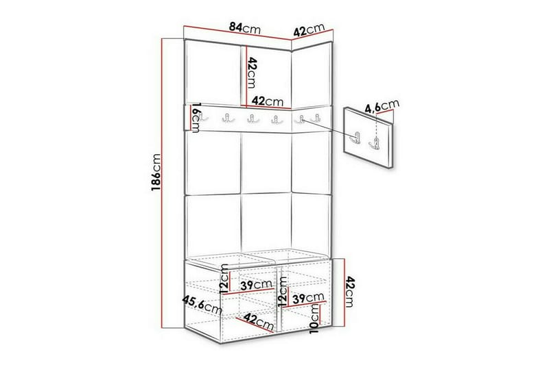 Highboard Dunvegan - Vit - Förvaring - Skåp - Förvaringsskåp