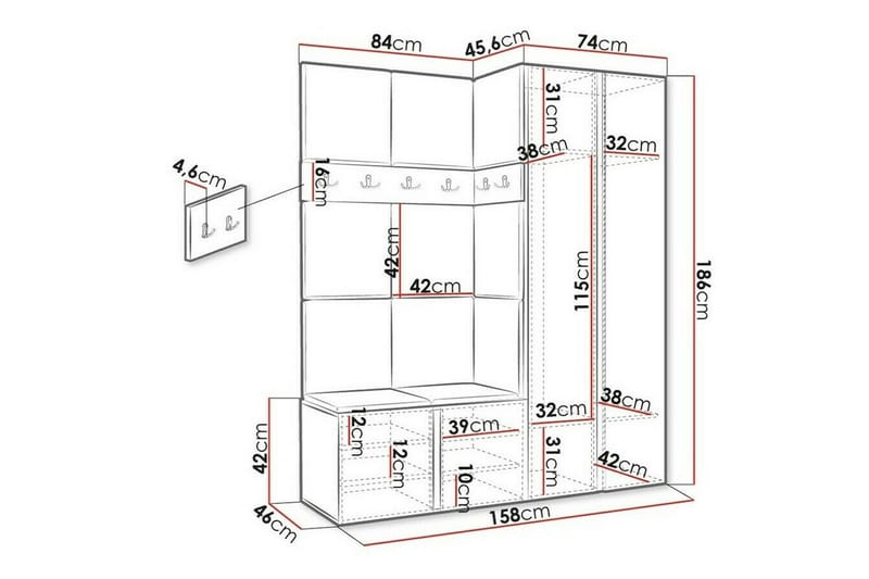 Highboard Dunvegan - Vit - Förvaring - Skåp - Förvaringsskåp