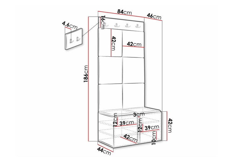 Highboard Dunvegan - Vit - Förvaring - Skåp - Förvaringsskåp