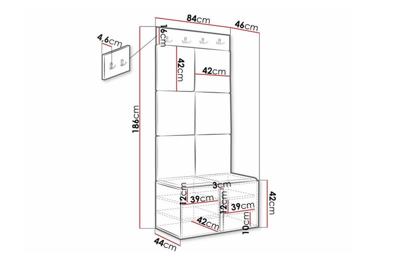 Highboard Dunvegan - Vit - Förvaring - Skåp - Förvaringsskåp