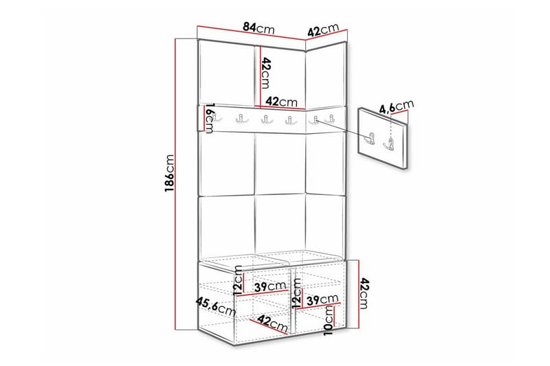 Highboard Dunvegan - Vit - Förvaring - Skåp - Förvaringsskåp