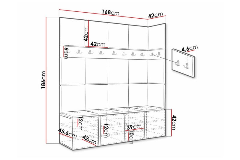 Highboard Dunvegan - Vit - Förvaring - Skåp - Förvaringsskåp