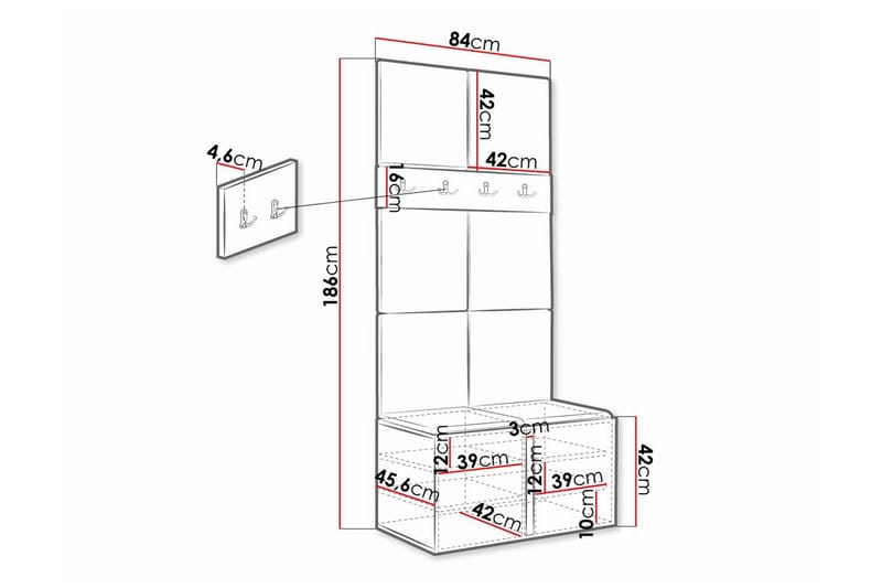 Highboard Dunvegan - Vit - Förvaring - Skåp - Förvaringsskåp