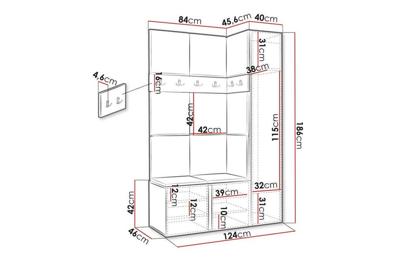 Highboard Dunvegan - Vit - Förvaring - Skåp - Förvaringsskåp