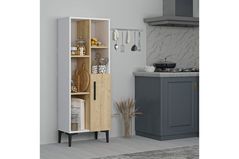 Highboard Ephesus 50x30 cm - Blå/Natur/Vit - Förvaring - Skåp - Förvaringsskåp